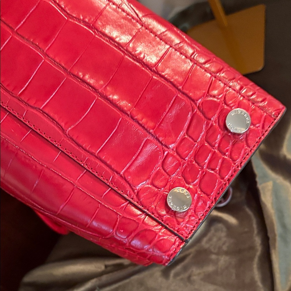 Michael Kors Dillon Large Red Croc-Embossed Satchel - Picture 10 of 16